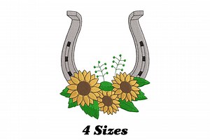 Horseshoe With Flowers Embroidery Design, Horseshoe Machine Embroidery Design for Men, Women, and Girls - Etsy