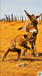 Donkey vs Hyena The Ultimate Defense! #nature #wildliferescue #animals #donkey