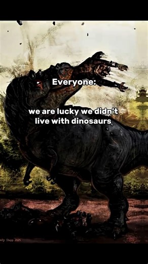 human vs dinosaur? who would win.... #prehistoricanimals #dinosaur #humans#omgfactsdaily