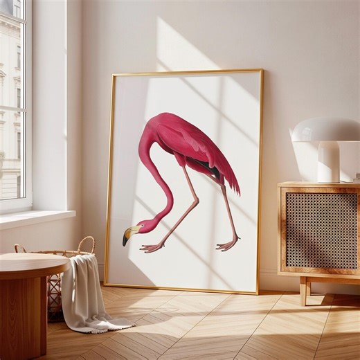 Pink Flamingo Art Print, Tropical Bird Minimalist Gallery Wall Decor (digital Download) - Etsy