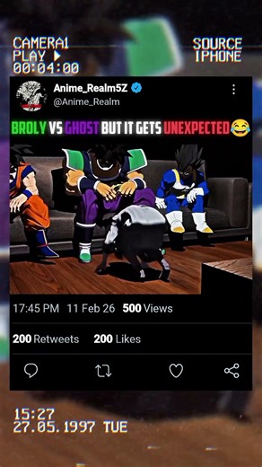 Broly vs Ghost but it gets unexpected😂#anime#shorts#dragonball||