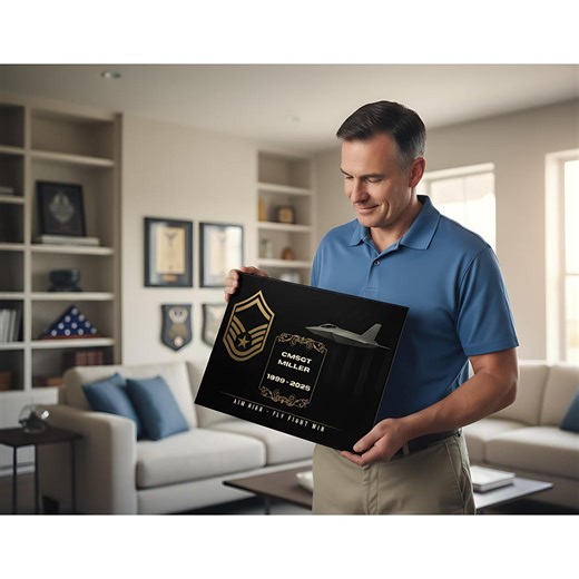 Air Force Cmsgt Plaque, Personalized Military Metal Sign, Veteran Gift, Chief Master Sergeant Decor, Retirement Wall Art, Custom Keepsake