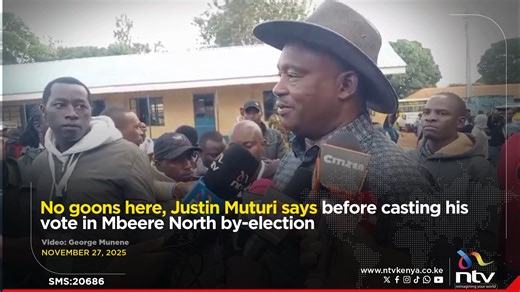 NTV Kenya on Instagram: "No goons here, Justin Muturi says before casting his vote in Mbeere North by-election"