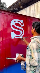 Extremely Satisfying Freehand Truck Lettering 🖌️ #viral #trending #shorts #art