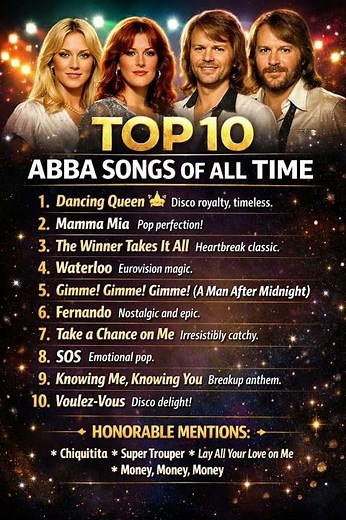 The Top Ten Abba songs of all time