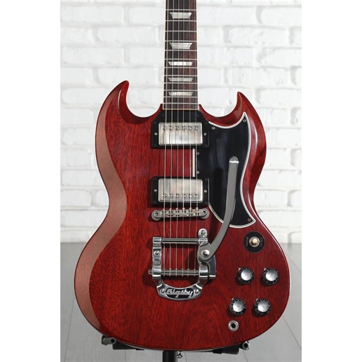 Gibson Custom 1961 Les Paul SG Standard Reissue Electric Guitar with Bigsby - Cherry Red, VOS
