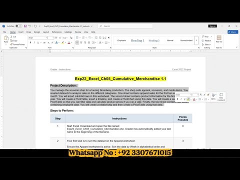 Exp22 Excel Chapter 5 Cumulative | Merchandise Analysis v1.1 | Excel 365/2021 Tutorial