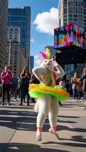 Adorable Cat Ballet Performance 🩰✨ #catdance #cutecat #shorts