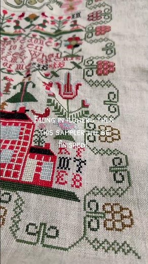 🪡 I started this sampler September 2024 - almost finished!! #crossstitch #flosstube #samplers