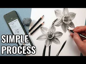How to Draw Flowers with Graphite Pencils (Beginner Process)