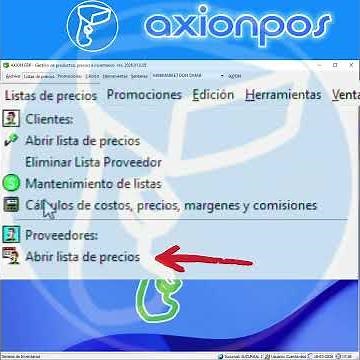 Módulo Inventario | Listas de precios – Proveedores: Abrir lista de precios