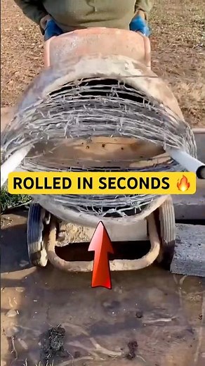 Genius Trick to Roll Barbed Wire FAST! #lifehacks #farmhack #farmlife