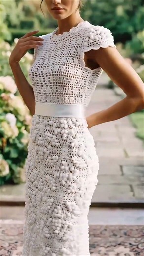 Crochet wedding dress written pattern #crochet