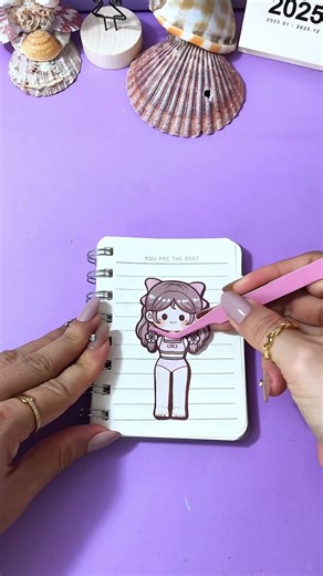 Changing Outfits for My Cute Sticker Girl #dressdesign #stickerjournal #stickershop #stickerjournal