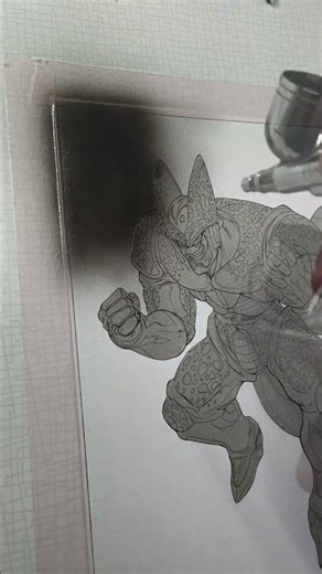 🎨 Cell semi perfect acrylic painting - Dragon Ball Z (part 1) #dragonball #timelapse #dbz #goku