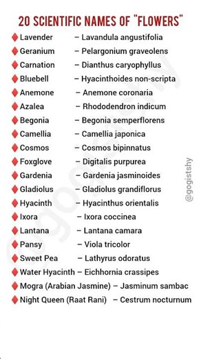 Scientific Names Of Flowers (Part-02) #flowers #gkshorts #dailyfacts