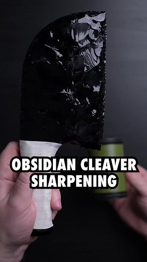 Sharpening a 100% Obsidian Cleaver with Tumbler Pro