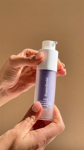SuperSmile on Instagram: "A brighter smile starts with a little purple magic 💜 V34 Colour Correcting Teeth Whitening Serum neutralises yellow tones on contact - giving you a whiter, fresher look in seconds."