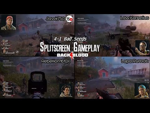 Back 4 Blood Survivor 4 Splitscreen Gameplay (ACT 4-1 Bad Seeds) (Open Beta)