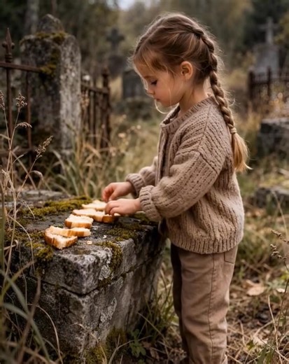 A 6-year-old girl placed bread on the same grave almost every week for a year: her mother was convinced she was simply feeding the birds, but when she learned the truth, she was seized with genuine horror 😨😢 When Anna buried her husband a year ago, she felt as if life had stopped. The house became silent, too silent, too big for the two of them. Her five-year-old daughter often asked when Daddy would come back, and each time Anna struggled to find the right words. But time passed, and a new, h