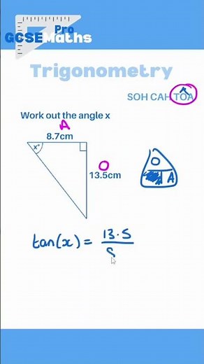 Trigonometry Find Angles SOH CAH TOA #gcsemaths #maths #trigonometry #sohcahtoa #geometry #triangles