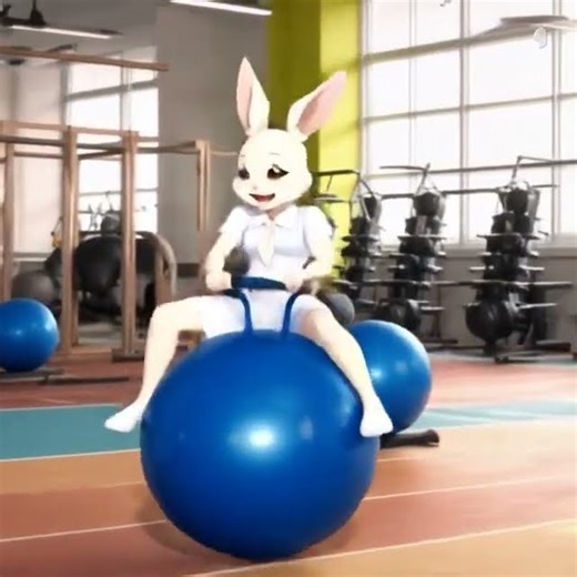 Haru's blue hopper ball bounce