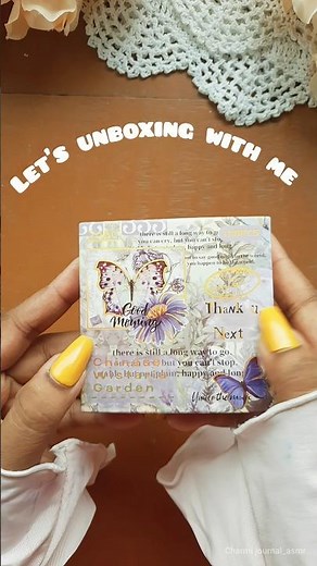 ASMR journal unboxing supplies ✨️🫧🦋🩵💗 | journal with me #asmr #journal #unboxing #haul #scrapbooking