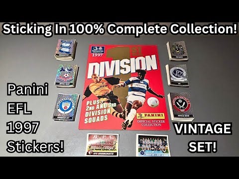 STICKING IN 100% COMPLETE COLLECTION INTO MY ALBUM! PANINI EFL 1997 STICKER ALBUM!