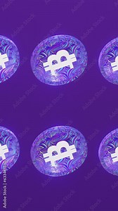 Bitcoin, modern with an NFT-style background and digital cryptocurrency, inspired by Technology, Business, Finance and Innovation, 3d, Animation