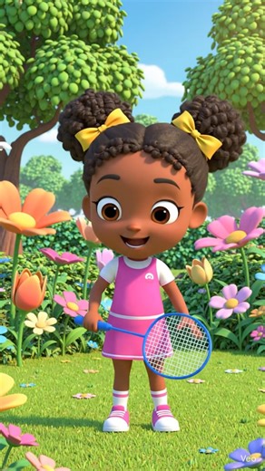 Power Shot! 🎯 Cartoon Girl in Badminton Act #kids #kidslearning #kidsvideo #kidsentertainment