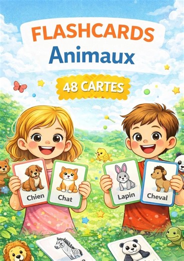 Animal Flashcards PDF – 48 Printable Educational Cards | Learn About Animals | Preschool Activity for Ages 3-6 | Educational Game - Etsy