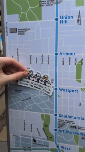 9.6K views · 119 reactions | You can now travel to three of our Library locations using the KC Streetcar! We are so excited, we made custom stickers and handed them out last week for the opening day.  Before the extension, riders could only access the Central Library via the Streetcar. Now they can ride to our Westport and Plaza Branches too! #KansasCity #KCMO #PublicTransportation #Westport #CountryClubPlaza | Kansas City Public Library | Facebook