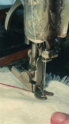 The Single Thread #embroidery attachment. #sewing #sewingtiktok #embroiderytiktok #vintage
