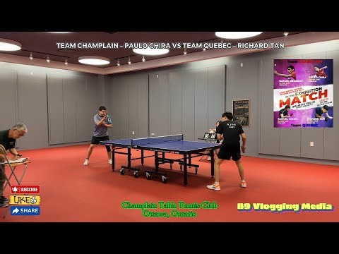 TABLE TENNIS EXHIBITION MATCH: TEAM CHAMPLAIN PAULO CHIRA VS TEAM QUEBEC RICHARD TAN 4K tabletennis