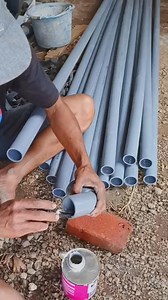 Connecting PVC pipe elbows for water output from submersible pump machines. #pvc #diy #waterwell #drilling | TirtaJaya Bor
