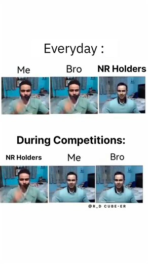 Me Everyday and me during Competitions #speedcubing #cubing #memes