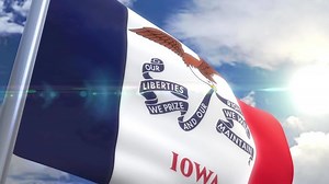 Download Waving flag of the state of Iowa USA for free