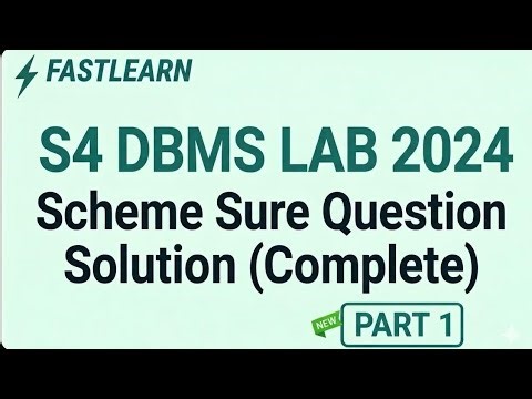 KTU S4 DBMS Lab 2024 | CSE🔥| SQL Queries | #DBMS #KTU #DBMSLab #KTU2024 #BTech #LastMinuteRevision