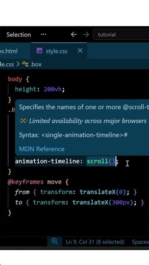 Day 49/100 CSS Series | Animation-Timeline Explained (Scroll-Driven Animations)