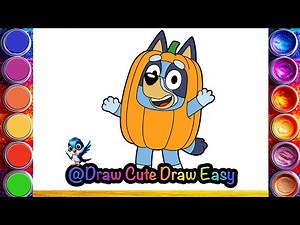How to draw bluey💙💙💙🌈 | step-by-step bluey drawing| colouring | drawingforkids | bluey drawing 🐶🌈