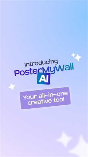 PosterMyWall on Instagram: "Say hello to PosterMyWall AI - the faster way to create content, write captions, and design promos without the stress.⁠ ⁠ Less work. More results. Start creating today."