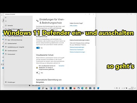 Windows 11 Defender aktivieren einstellen und deaktivieren
