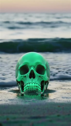 Sea of Secrets: My AI-Generated Alien Skull Beach
