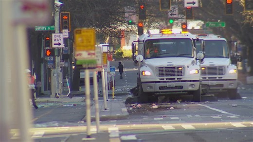 A look at the clean up efforts after the Seahawks parade