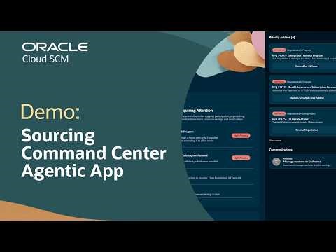 Agentic App Sourcing Command Center in Oracle SCM: Demo