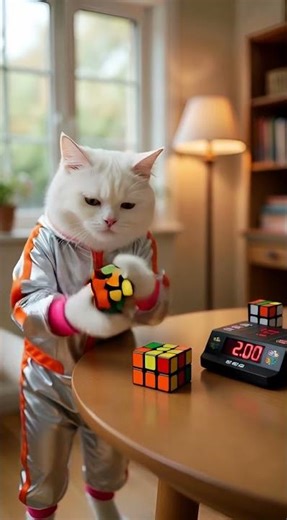 This cat goes to a cube contest #cuba #rubikscube