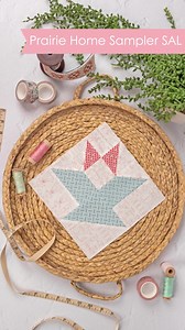 🧺I made the Prairie Basket Block for the Prairie Home Sampler QAL! I decided to use half square triangles instead of the corner squares, and it worked out great. Don’t be afraid to tweak a pattern to fit your style—see what works best for you!😁 | Fat Quarter Shop