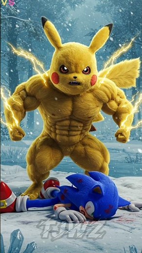 Muscular Pikachu vs Sonic Team | Bodybuilder Sonic, Shadow & Knuckles Transformation