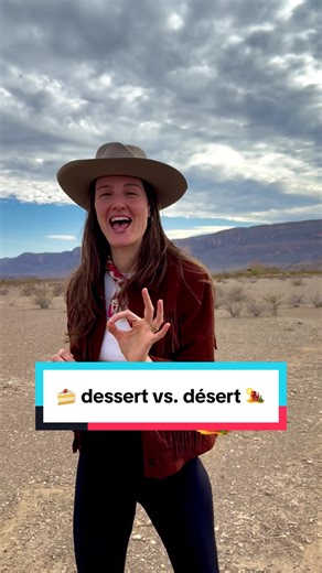 A common French mix-up, explained! 🇫🇷 I’m standing in a Texas desert, which makes it the perfect place to break down a tricky French pronunciation pair: 🏜 le désert vs 🍰 le dessert. 🇫🇷 le désert (a desert, the place) 🏜 The S is pronounced like a Z sound. IPA: /de.zɛʁ/ 🇫🇷 le dessert (a dessert, the sweet) 🍰 The double S stays a soft S sound. IPA: /de.sɛʁ/ Similar spellings, completely different meaning. Say the wrong one and you might end up ordering sand instead of cake 😅 💬 Want to p