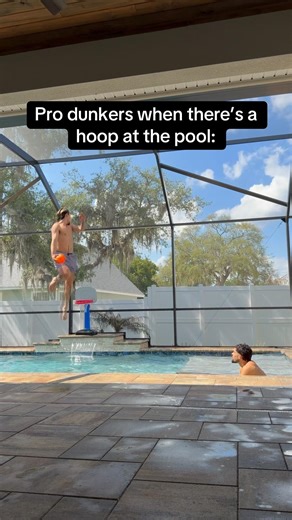 Pro Dunkers when there’s a hoop at the pool… #basketball #pool #dunk #fun #viral #trending #shorts